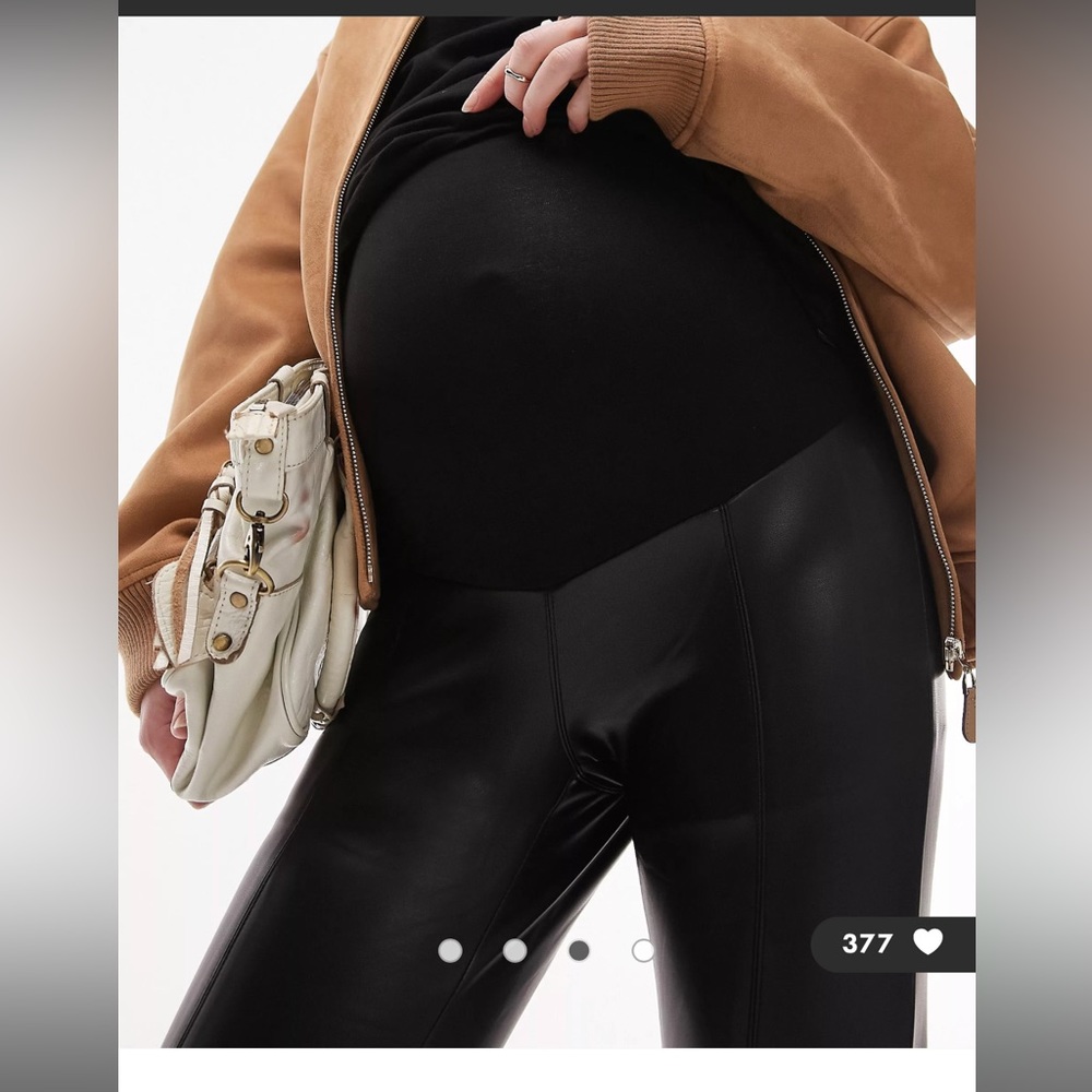 Topshop Maternity faux leather skinny pant in black Size 6